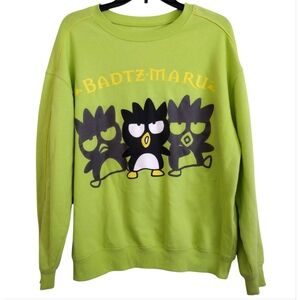 Sanrio Badtz-Maru Kawaii Japanese Cartoon Penguin Green Sweatshirt Size Large